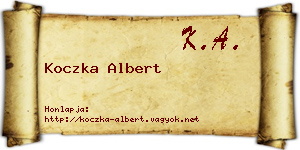 Koczka Albert névjegykártya