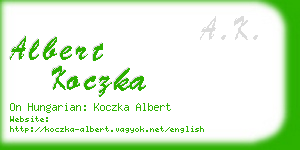 albert koczka business card